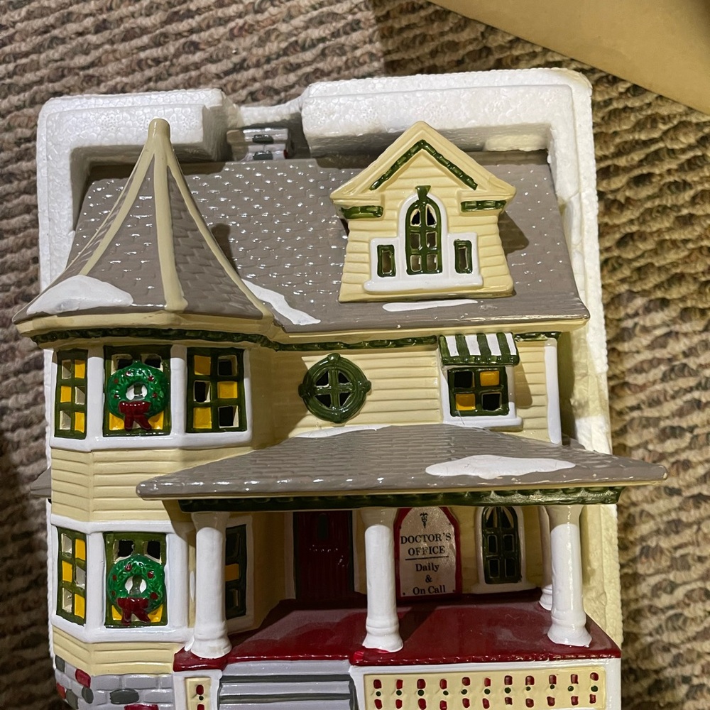Snow Village 'The Doctor's House' Handpainted Ceramic